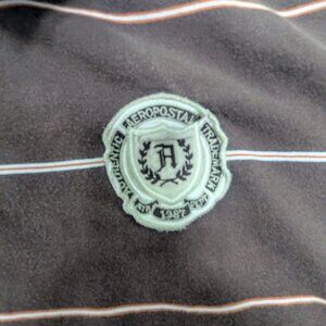 Aeropostale Men’s Brown striped large vintage polo shirt size large